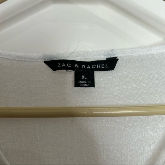 Zac & Rachel Women’s White Boho Blouse Size XL Lightweight - Picture 2 of 4